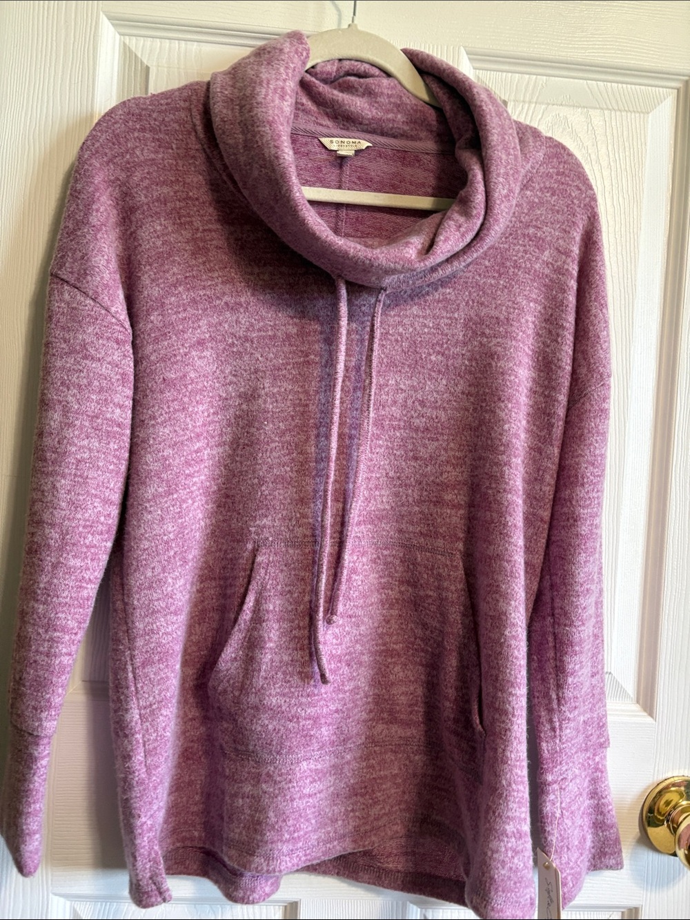 Sonoma Heathered Purpke Cowl Neck Sweater